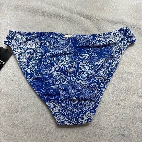 Lauren Ralph Lauren BLUE Bias Tribal Ikat Print Hipster Bikini Swim Bottom - Picture 7 of 12